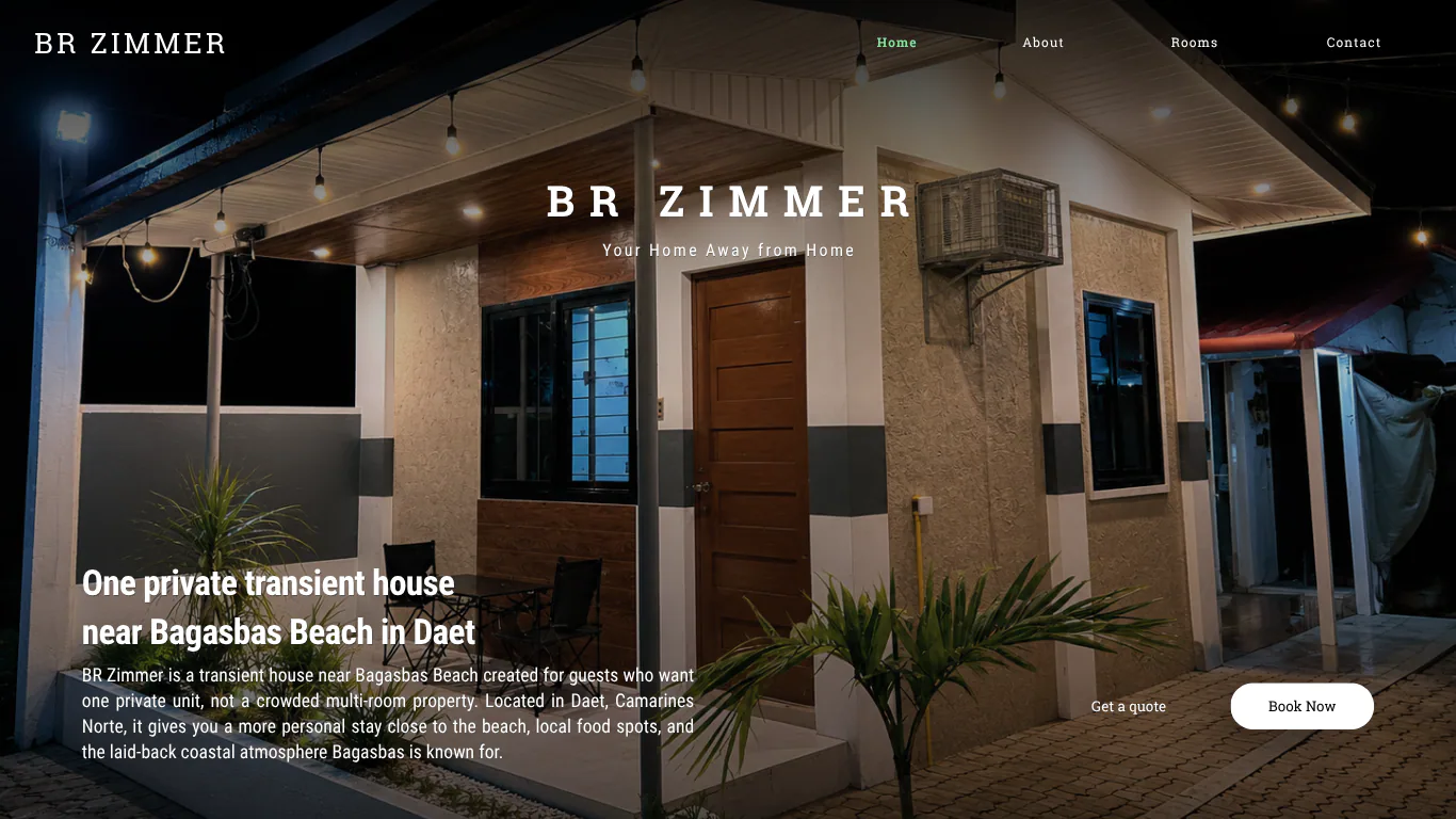 Original BR Zimmer hospitality website showcase