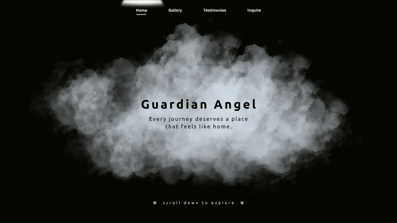 Guardian Angel hospitality landing-page concept