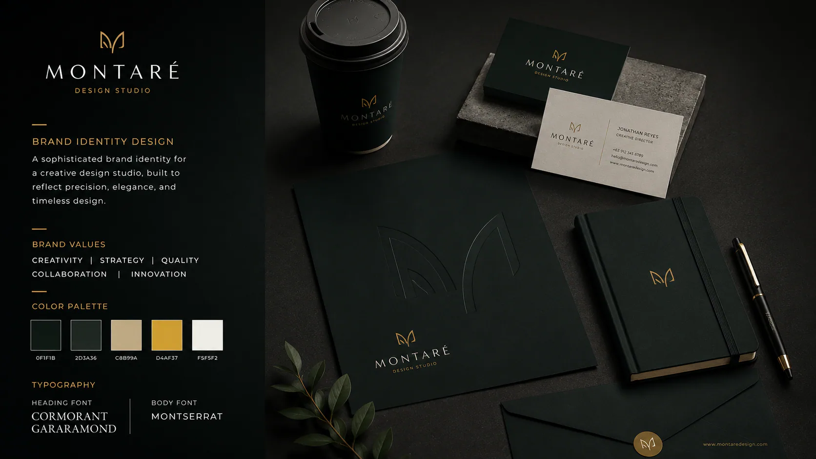Montaré Design Studio brand identity showcase
